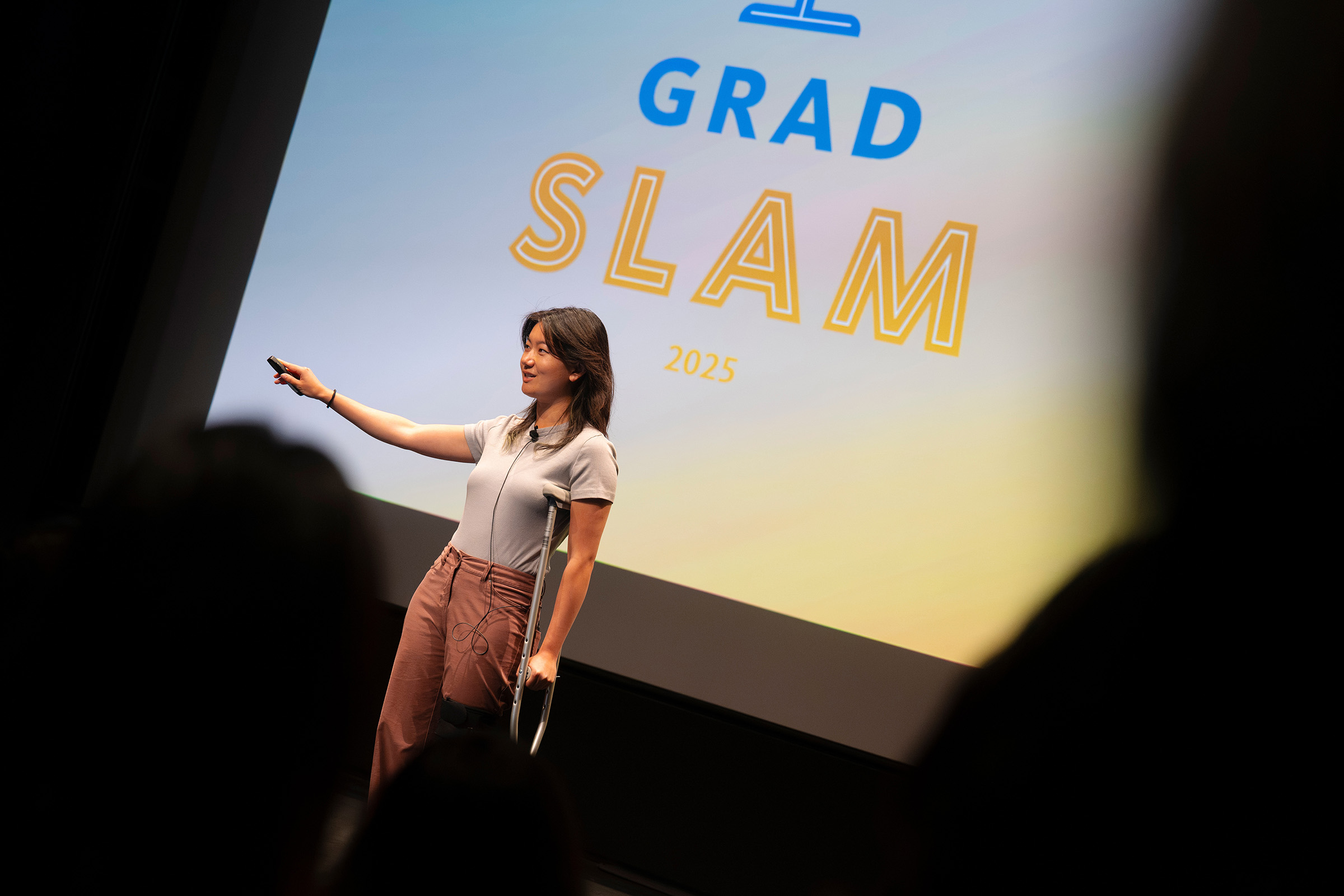 Grad Slam winner speaks to audience